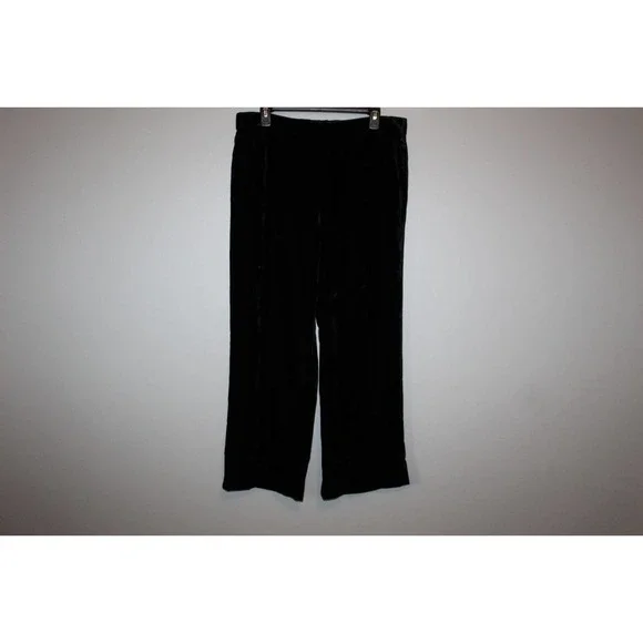 J. Crew Velvet Peyton Pull-On Pants Black Stretch Womens Size 14T 14 Tall H14624 - Picture 2 of 11